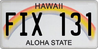 HI license plate FIX131
