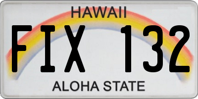 HI license plate FIX132