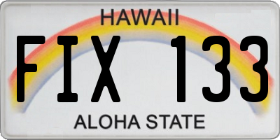 HI license plate FIX133