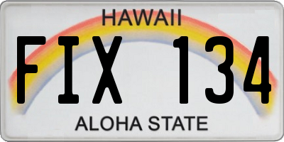 HI license plate FIX134