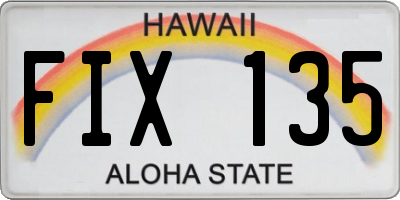 HI license plate FIX135