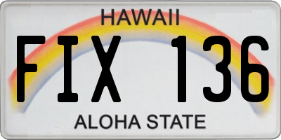 HI license plate FIX136
