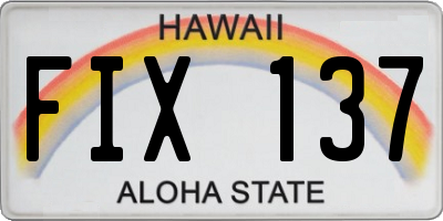 HI license plate FIX137