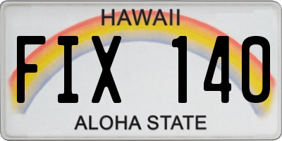 HI license plate FIX140