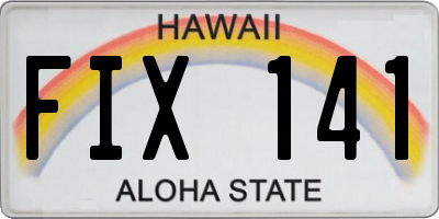 HI license plate FIX141