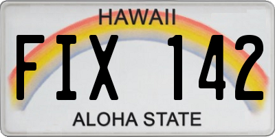 HI license plate FIX142