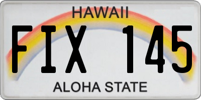 HI license plate FIX145