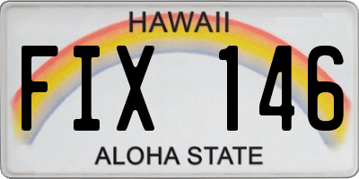HI license plate FIX146