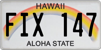 HI license plate FIX147