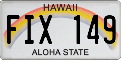 HI license plate FIX149