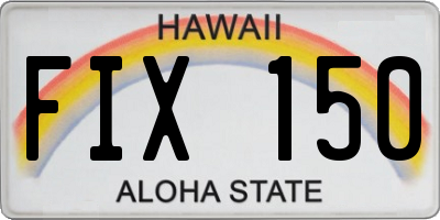 HI license plate FIX150