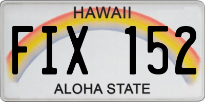 HI license plate FIX152