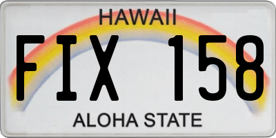 HI license plate FIX158