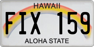 HI license plate FIX159