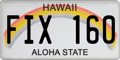 HI license plate FIX160