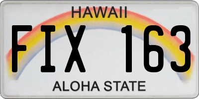 HI license plate FIX163