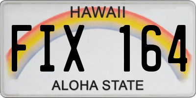 HI license plate FIX164