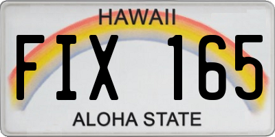 HI license plate FIX165