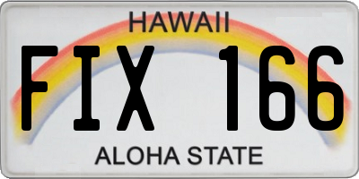 HI license plate FIX166