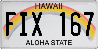 HI license plate FIX167