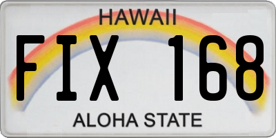 HI license plate FIX168