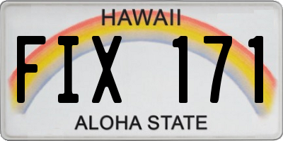 HI license plate FIX171