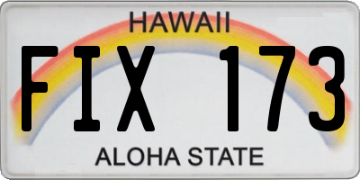 HI license plate FIX173