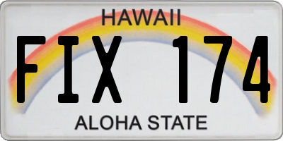 HI license plate FIX174