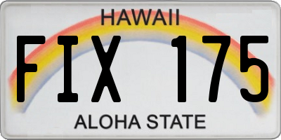 HI license plate FIX175