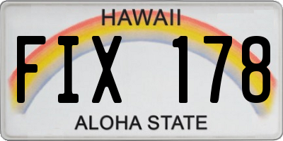 HI license plate FIX178