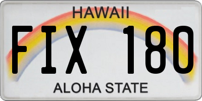 HI license plate FIX180