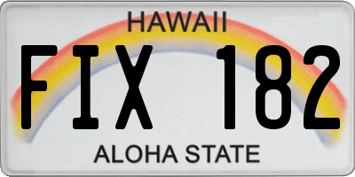 HI license plate FIX182