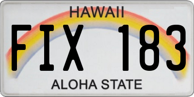 HI license plate FIX183