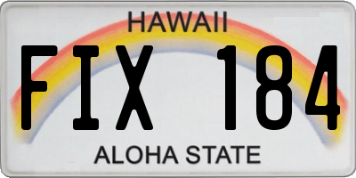 HI license plate FIX184