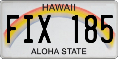 HI license plate FIX185