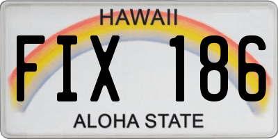 HI license plate FIX186