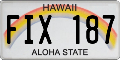 HI license plate FIX187