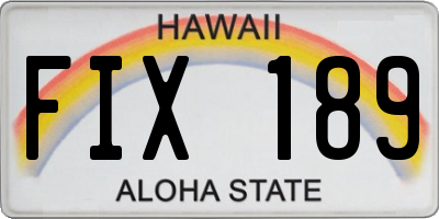 HI license plate FIX189