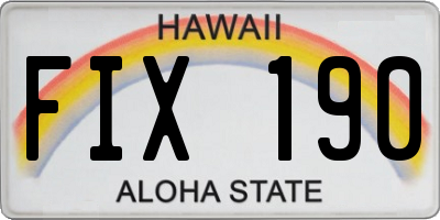 HI license plate FIX190