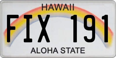 HI license plate FIX191
