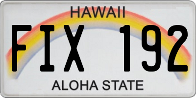 HI license plate FIX192