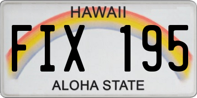 HI license plate FIX195