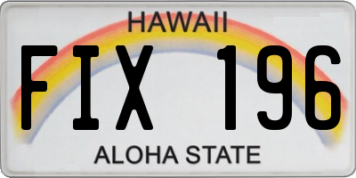 HI license plate FIX196