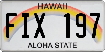 HI license plate FIX197