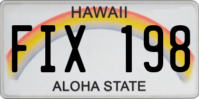 HI license plate FIX198