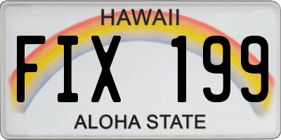 HI license plate FIX199