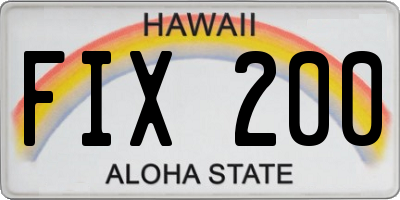 HI license plate FIX200