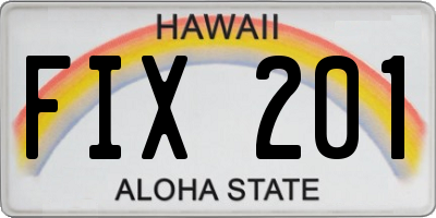 HI license plate FIX201