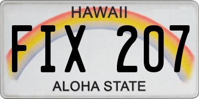 HI license plate FIX207