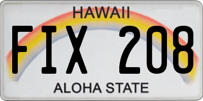 HI license plate FIX208